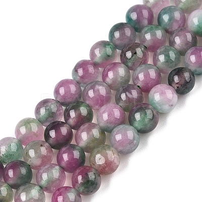 Dyed Natural White Jade Beads Strands G-T138-6mm-210-3-1