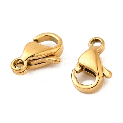 Ion Plating(IP) 304 Stainless Steel Lobster Claw Clasps X-STAS-AB09-G-01-1