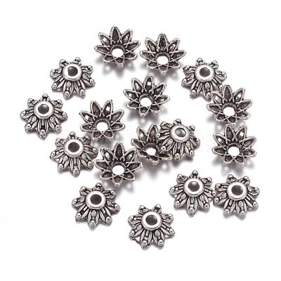 Flower Tibetan Silver Fancy Bead Caps A475-1