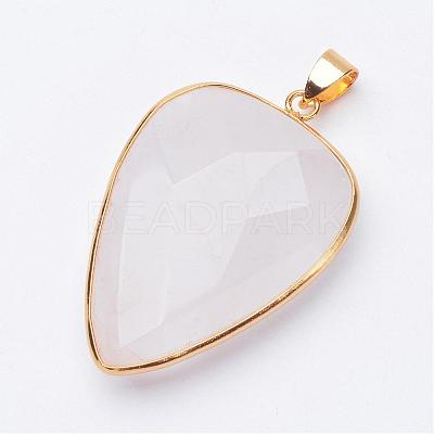 Faceted Natural Quartz Crystal Pendants G-F340-02C-1