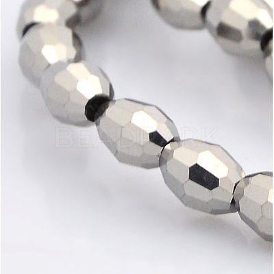 Full Plated Glass Faceted Rice Beads Strands GLAA-A030A-FP01-1