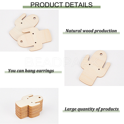 Wood Earring Display Card with Hanging Hole DIY-WH0320-20G-1