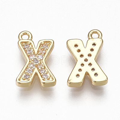 Brass Cubic Zirconia Charms KK-S348-330X-1