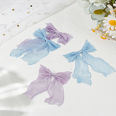 4Pcs 2 Colors Cloth Long Bowknot Hair Barrettes OHAR-LP0001-29B-1