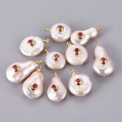 Natural Cultured Freshwater Pearl Pendants PEAR-F008-31G-06-1