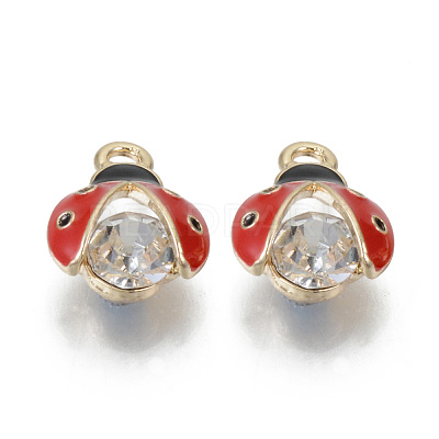 Alloy Rhinestones Enamel Pendants X-ENAM-T009-53B-RS-1