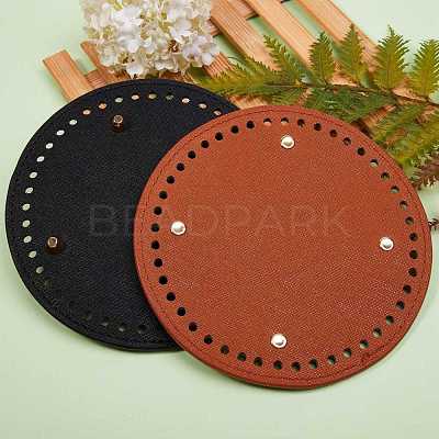 2Pcs 2 Colors PU Leather Knitting Crochet Bags Nail Bottom Shaper Pad DIY-SZ0001-83A-1