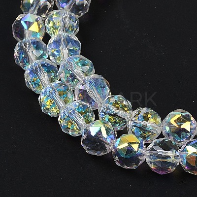 Transparent Electroplate Glass Beads Strands EGLA-N002-34C-C25-1