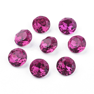 Pointed Back & Back Plated K9 Glass Rhinestone Cabochons RGLA-J012-8mm-502-1