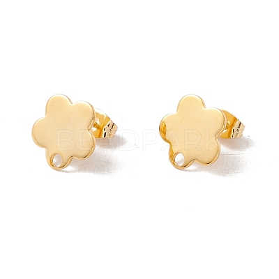 201 Stainless Steel Stud Earring Findings with Hole EJEW-A071-10B-G-1