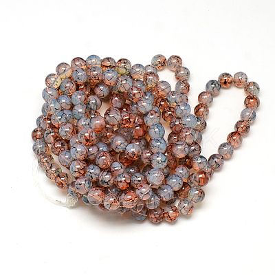 Baking Paint Glass Beads Strands X-DGLA-Q023-8mm-DB52-1