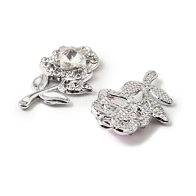 UV Plating Alloy Rhinestone Pendants FIND-A054-02S-1
