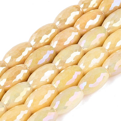 Anti-Tarnish Electroplate Glass Beads Strands EGLA-Q130-02A-08-1