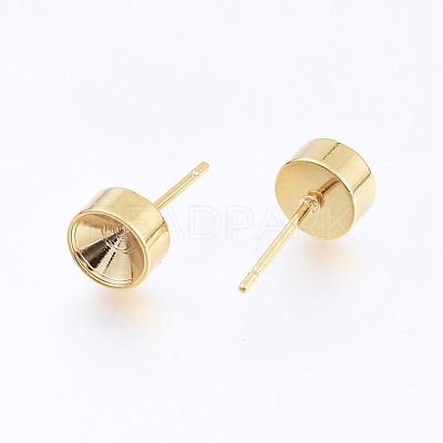 304 Stainless Steel Stud Earring Settings STAS-I088-H-02G-1