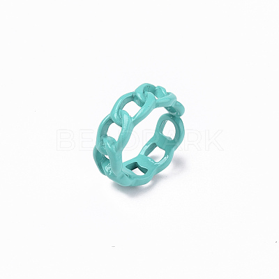 Spray Painted Alloy Cuff Rings X-RJEW-T011-29F-RS-1