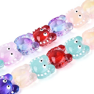 Half Baking Paint Transparent Glass Enamel Beads Strands GLAA-N061-02-1