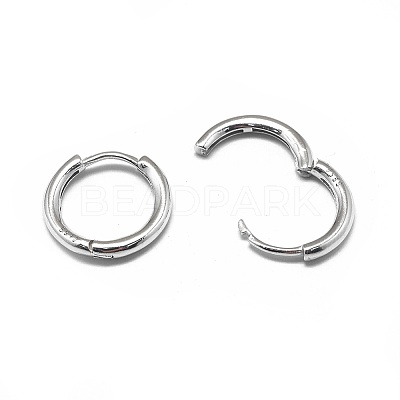 Anti-Tarnish Rhodium Plated 925 Sterling Silver Hoop Earrings STER-L057-077A-1