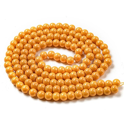 Painted Glass Bead Strands DGLA-S071-6mm-22-1
