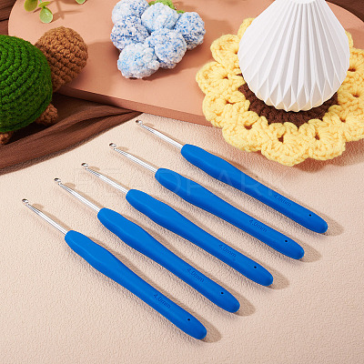 TPR Handle Aluminum Crochet Hook Needles TOOL-TA0001-13C-1