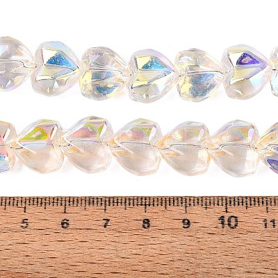 Electroplate Transparent Glass Beads Strands EGLA-N056-01A-12-1
