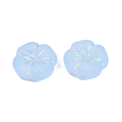 Frosted Transparent Acrylic Beads OACR-P029-19B-01-1