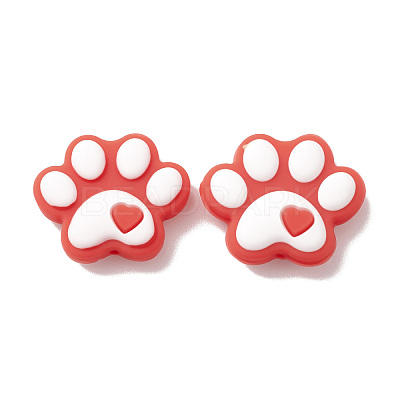 Dog Paw Print Food Grade Eco-Friendly Silicone Beads SIL-K002-01A-1