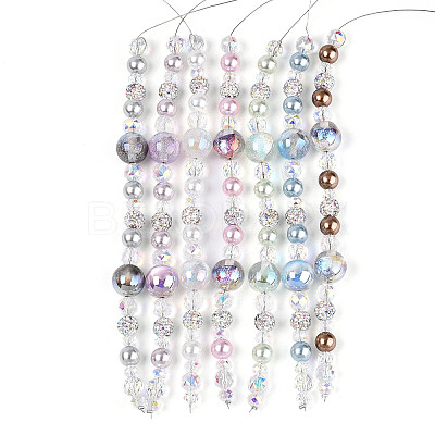 Glass and Acrylic and Imitation Pearl and Rhinestone Beads Strands MAK-T011-06M-1