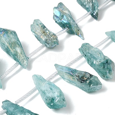 Electroplated Natural Quartz Crystal Beads Strands G-G890-A-11-1
