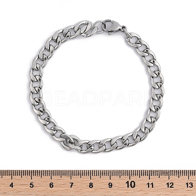 Tarnish Resistant Unisex 304 Stainless Steel Curb Chain/Twisted Chain Bracelets STAS-D0002-40P-1