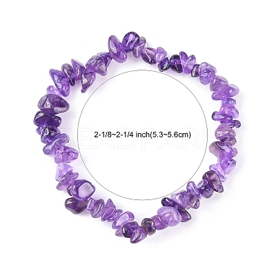 Amethyst Chips Stretch Bracelets BJEW-JB01308-03-1