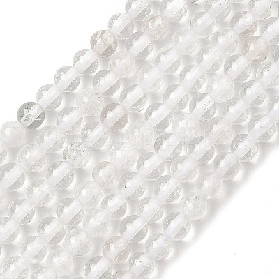 Natural Quartz Crystal Round Beads Strands G-J303-01-4mm-1