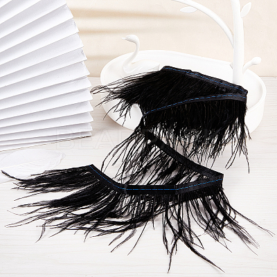 2 Yards Fashion Ostrich Feather Cloth Strand Costume Accessories FIND-GF0003-42A-1