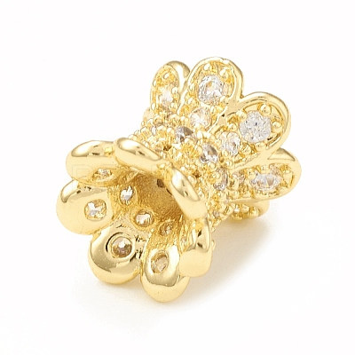 Brass Micro Pave Cubic Zirconia Spacer Beads X-KK-P228-57G-1