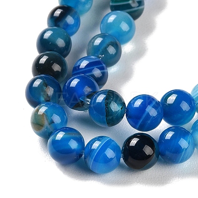 Natural Striped Agate/Banded Agate Beads Strands G-Z060-A01-A11-1