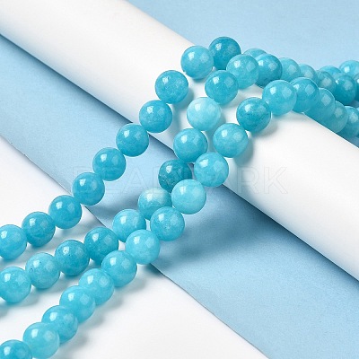 Natural Dyed White Jade Beads Strands G-M402-C04-03-1