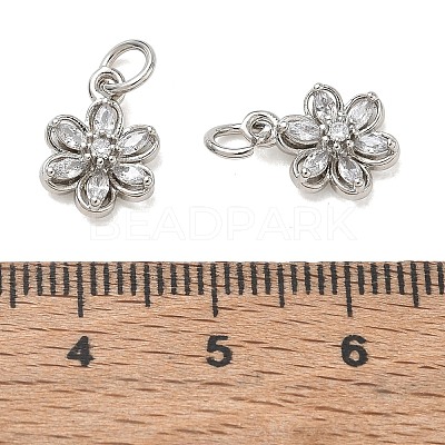 Brass Micro Pave Clear Cubic Zirconia Charms CU-CBA6E4E-05P-1