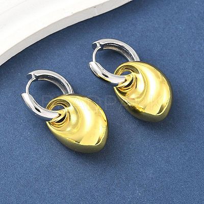 Nuggets Brass Hoop Earrings for Women EJEW-U057-06B-03GP-1