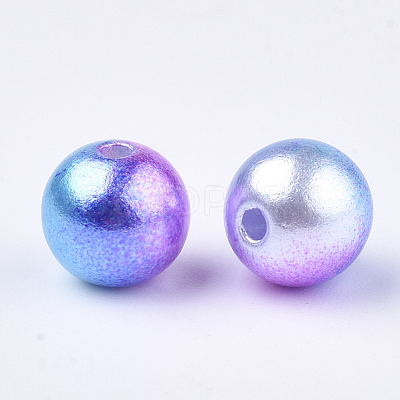 Rainbow ABS Plastic Imitation Pearl Beads OACR-Q174-5mm-06-1