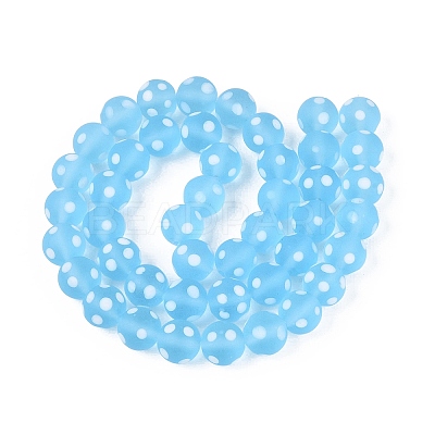 Frosted Handmade Lampwork Beads LAMP-Q039-10F-1
