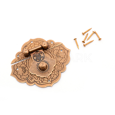 Alloy Wooden Box Lock Catch Clasps PALLOY-WH0074-02-1