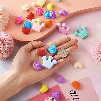 50Pcs 15 Style Food Grade Eco-Friendly Silicone Focal Beads SIL-TA0001-10-1