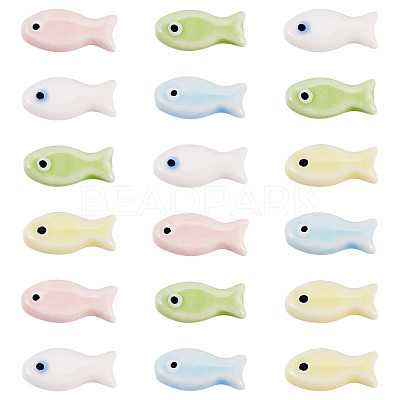 18Pcs Handmade Porcelain Ceramic Beads PORC-TADJ0001-03-1