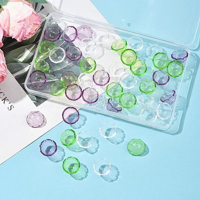 50Pcs 3 Colors Transparent Acrylic Bead Caps OACR-FS0002-45-1