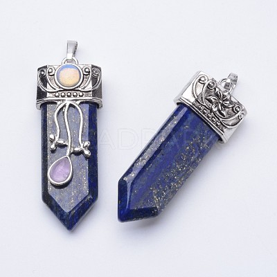 Natural Lapis Lazuli Big Pointed Pendants X-G-F340-05I-1