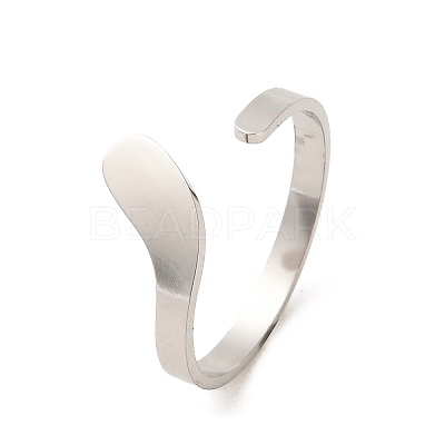 Non-Tarnish 304 Stainless Steel Open Cuff Rings RJEW-Q808-02A-P-1