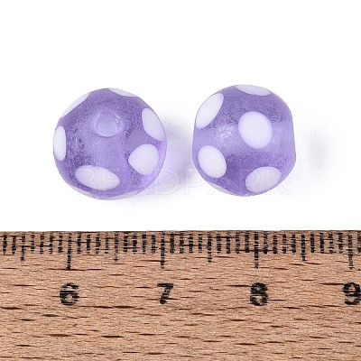 Frosted Handmade Lampwork Beads LAMP-Q039-10E-1