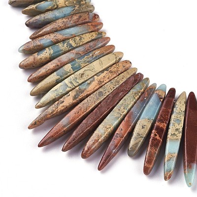 Natural Aqua Terra Jasper Graduated Beads Strands G-F590-01-1