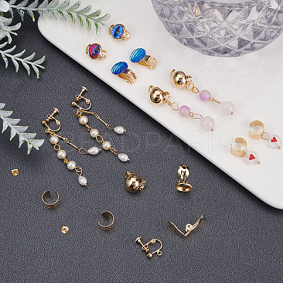 Brass Clip-on Earring Findings KK-AR0002-06G-1