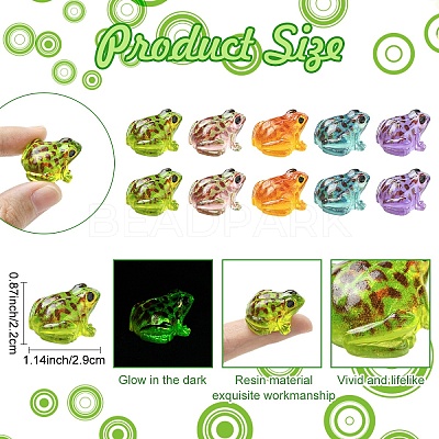 Luminous Resin Frog Micro Landscape Scene Ornaments DIY-YWC0009-03A-1
