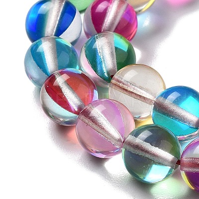 Synthetic Moonstone Beads Strands G-P528-J02-21-1